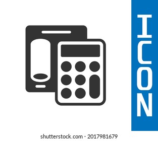 Grey Calculator icon isolated on white background. Accounting symbol. Business calculations mathematics education and finance.  Vector