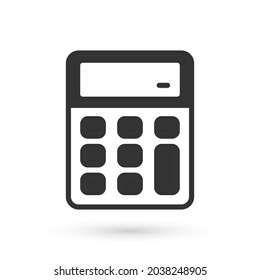 Grey Calculator icon isolated on white background. Accounting symbol. Business calculations mathematics education and finance.  Vector
