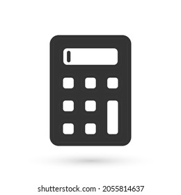 Grey Calculator icon isolated on white background. Accounting symbol. Business calculations mathematics education and finance.  Vector