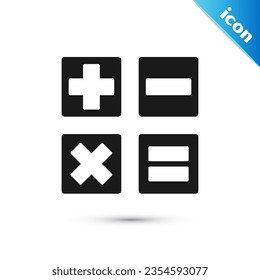 Grey Calculator icon isolated on white background. Accounting symbol. Business calculations mathematics education and finance.  Vector Illustration