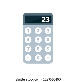 Grey calculator with number 23 icon. Vector Illustration
