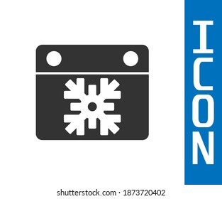 Grey Calendar icon isolated on white background. Event reminder symbol. Merry Christmas and Happy New Year.  Vector
