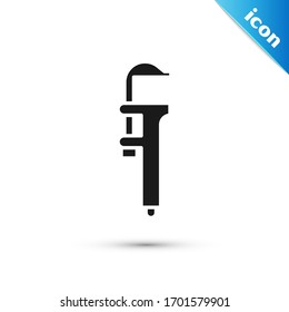 Grey Calliper or caliper and scale icon isolated on white background. Precision measuring tools.  Vector Illustration