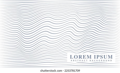 Grey calm wavy line pattern. Abstract background design