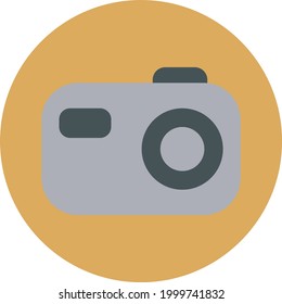 Grey camera, illustration, on a white background.
