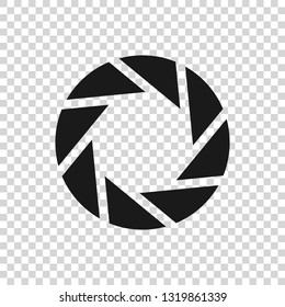 Grey Camera shutter icon isolated on transparent background. Vector Illustration
