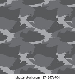 Camuflaje gris fondo de patrón abstracto sin soldadura adecuado para textiles de moda, gráficos