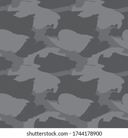 Grey Camouflage abstract seamless pattern background suitable for fashion textiles, graphics