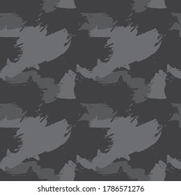 Camuflaje gris fondo de patrón abstracto sin soldadura adecuado para textiles de moda, gráficos
