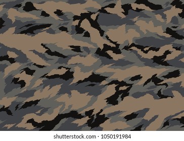 Grey camouflage pattern. Vector background