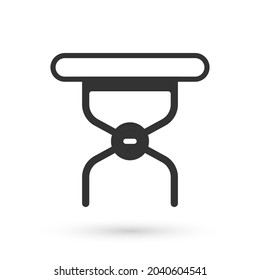 Grey Camping portable folding chair icon isolated on white background. Rest and relax equipment. Fishing seat.  Vector