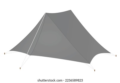 Graues Campingzelt. Vektorgrafik