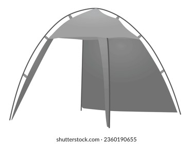 Grey camping tent. vector illustration