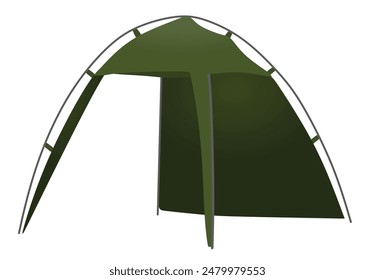 Tienda de camping gris. Ilustración vectorial