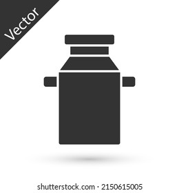 Gray Can Container für Milch Symbol einzeln auf weißem Hintergrund. Vektorgrafik