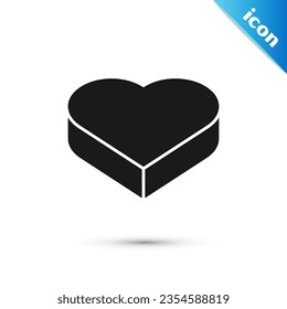 Gray Candy in herzförmiger Schachtel und Bugsymbol einzeln auf weißem Hintergrund. Valentinstag.  Vektorgrafik
