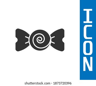Grey Candy icon isolated on white background. Merry Christmas and Happy New Year.  Vector