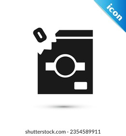 Grey Candy packaging for sweets icon isolated on white background. Bag with candy.  Vector