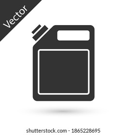 Grey Canister for gasoline icon isolated on white background. Diesel gas icon.  Vector