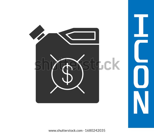 Grey Canister for motor machine oil icon\
isolated on white background. Oil gallon. Oil change service and\
repair. Engine oil sign.  Vector\
Illustration