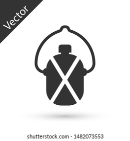 Grey Canteen water bottle icon isolated on white background. Tourist flask icon. Jar of water use in the campaign.  Vector Illustration