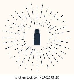 Grey Canteen water bottle icon isolated on beige background. Tourist flask icon. Jar of water use in the campaign. Abstract circle random dots. Vector Illustration