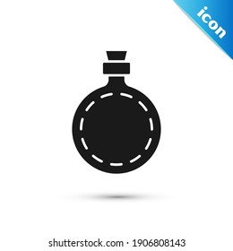 Grey Canteen water bottle icon isolated on white background. Tourist flask icon. Jar of water use in the campaign.  Vector