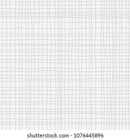 Grey canvas burlap texture, seamless checkered pattern. Gray Linen fabric textile. Vector