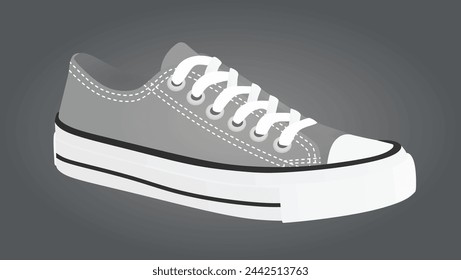 Grey canvas shoes. vector illustration 