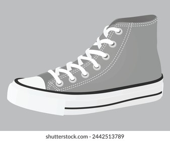 Grey canvas shoes. vector illustration 