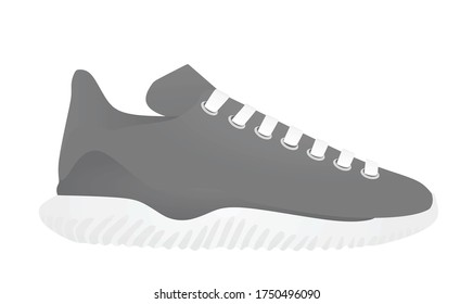 Grey canvas sneaker. vector illustration