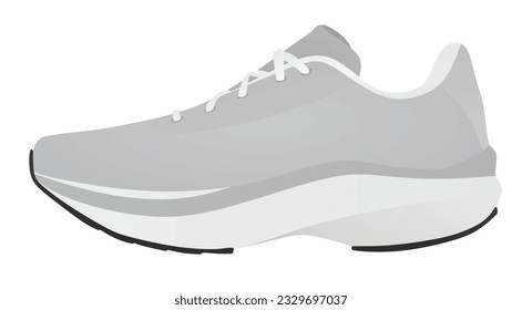 Grey canvas sneaker. vector illustration