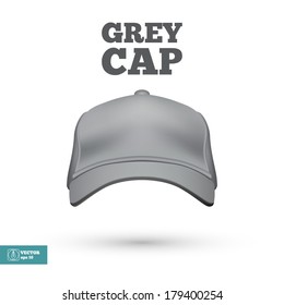 Grey Cap isolated on white. Vector illustration