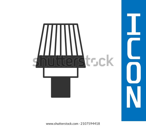 Grey Car air filter icon isolated\
on white background. Automobile repair service symbol. \
Vector