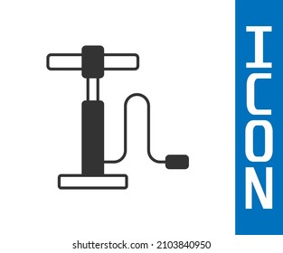 Grey Car air pump icon isolated on white background.  Vector