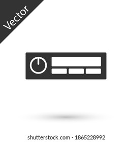 Grey Car Audio icon isolated on white background. Fm radio car audio icon.  Vector