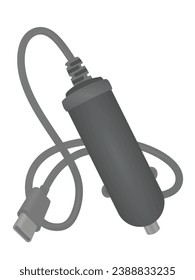 Grey car charger. vector illustration
