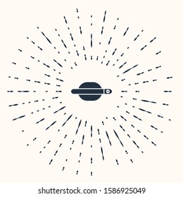Grey Car door handle icon isolated on beige background. Abstract circle random dots. Vector Illustration