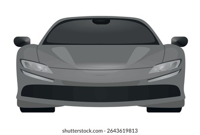 Carro cinza. visão frontal. ilustração vetorial	
