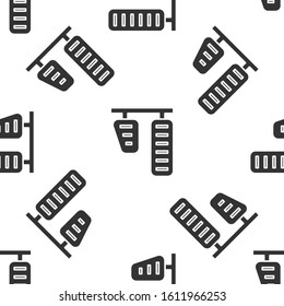 Grey Car gas and brake pedals icon isolated seamless pattern on white background.  Vector Illustration