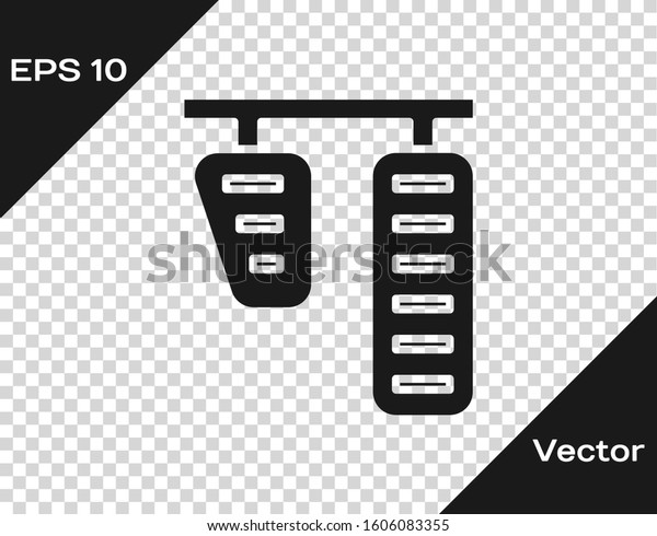 Grey Car gas and brake pedals icon\
isolated on transparent background.  Vector\
Illustration