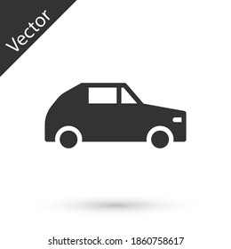 Grey Car icon isolated on white background. Vector.