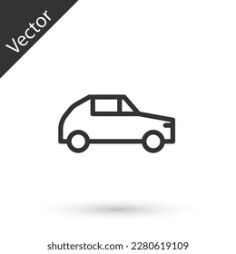 Grey Car icon isolated on white background. Vector