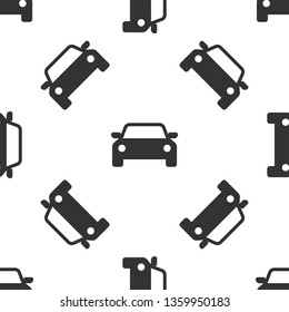 Grey Car icon isolated seamless pattern on white background. Vector Illustration