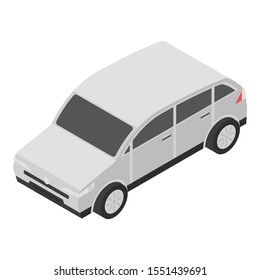Grey car icon. Isometric of grey car vector icon for web design isolated on white background