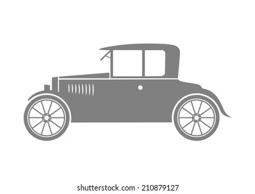 Grey car icon on white background