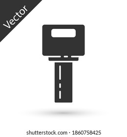 Grey Car key with remote icon isolated on white background. Car key and alarm system. Vector.