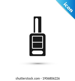Grey Car key with remote icon isolated on white background. Car key and alarm system.  Vector