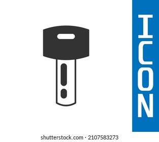 Grey Car key with remote icon isolated on white background. Car key and alarm system.  Vector