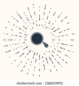 Grey Car mirror icon isolated on beige background. Abstract circle random dots. Vector Illustration